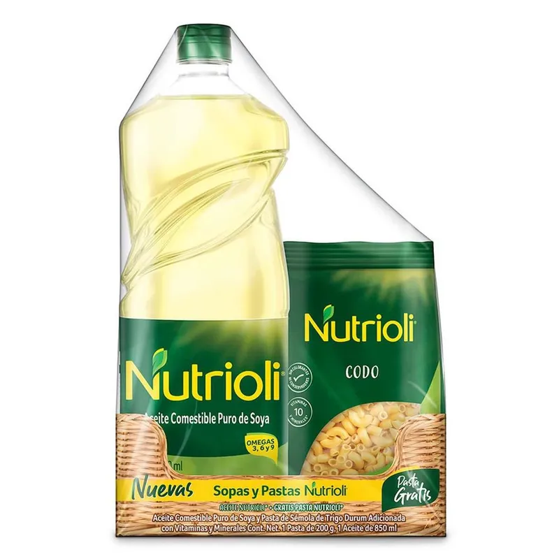 Aceite Nutrioli 850ml + Pasta para Sopa Codo 200g
