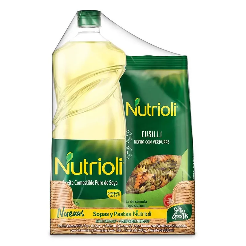Aceite Nutrioli 850ml + Pasta para Sopa Fusilli Ve 200g