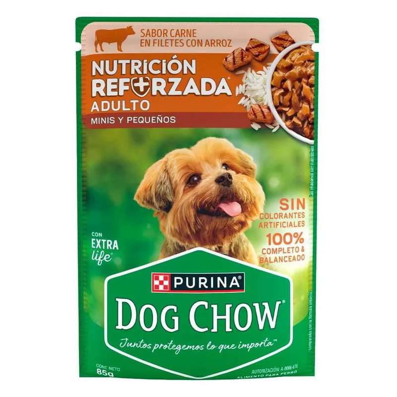 Alimento Húmedo Dog Chow Adulto Minis y Pequeños Carne 85g