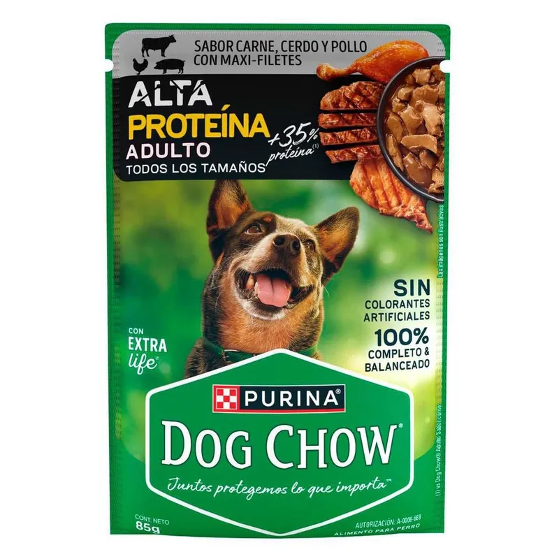 Alimento Húmedo Dog Chow Adulto Todos los Tamaños Alta Proteína 85g