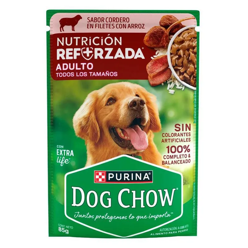 Alimento Húmedo Dog Chow Adulto Todos los Tamaños Cordero 85 g
