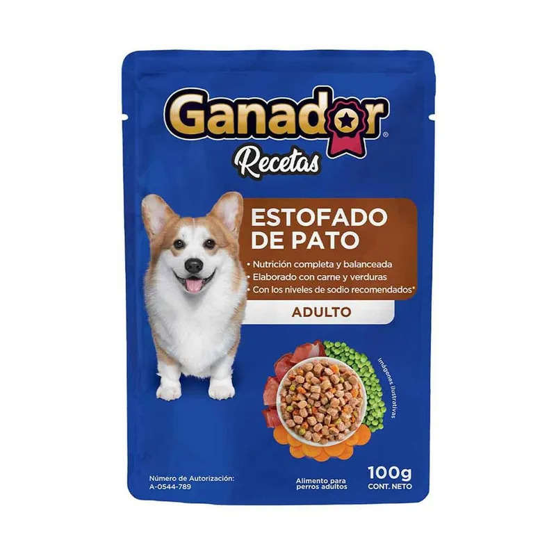 Alimento Húmedo para Perros Ganador Pato 100g