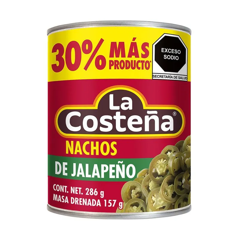 Chiles Nachos Jalapeños La Costeña Rodajas 286g