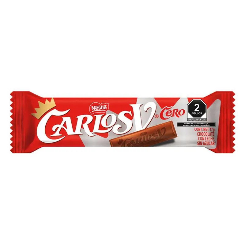 Chocolate con Leche Carlos V Cero sin Azúcar 17g
