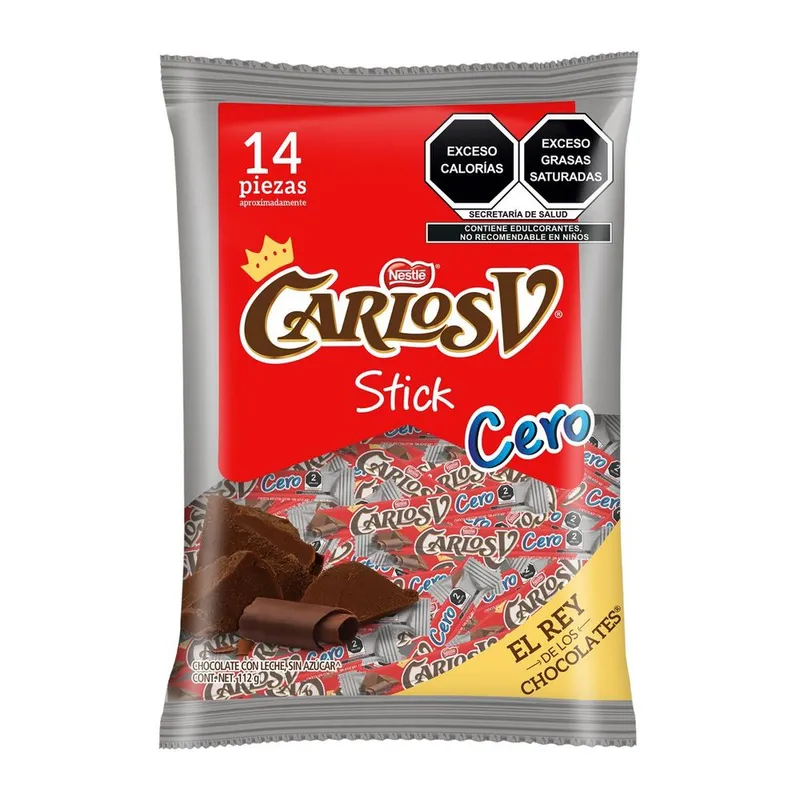 Chocolate sin Azúcar Carlos V Cero 112g