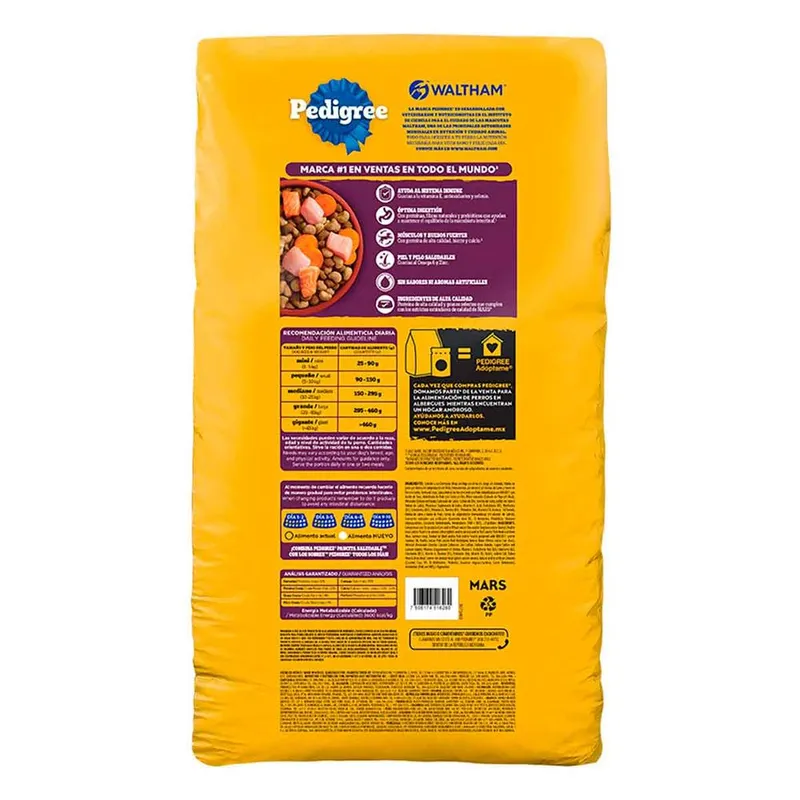 Croquetas Pedigree para Perros Adultos Sabor Salmón, Pavo y Zanahoria 10Kg + 1Kg