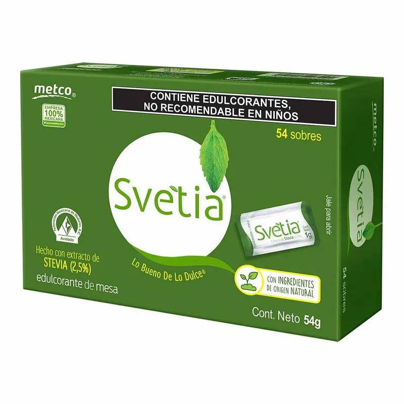 Endulzante Svetia Metco de 54g con 54 Sobres