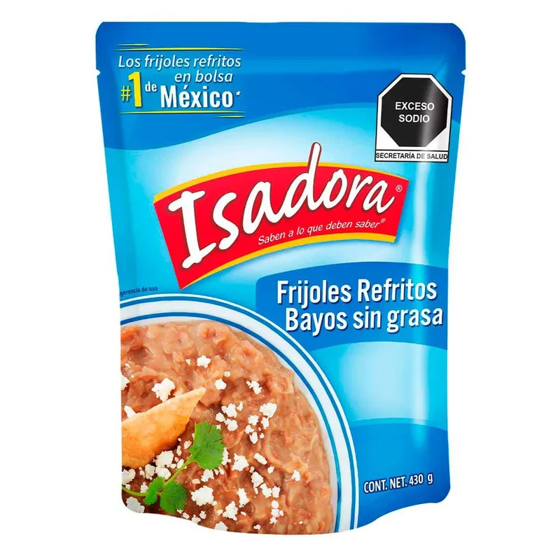Frijoles Refritos Isadora Bayos Bajos en Grasa 430g