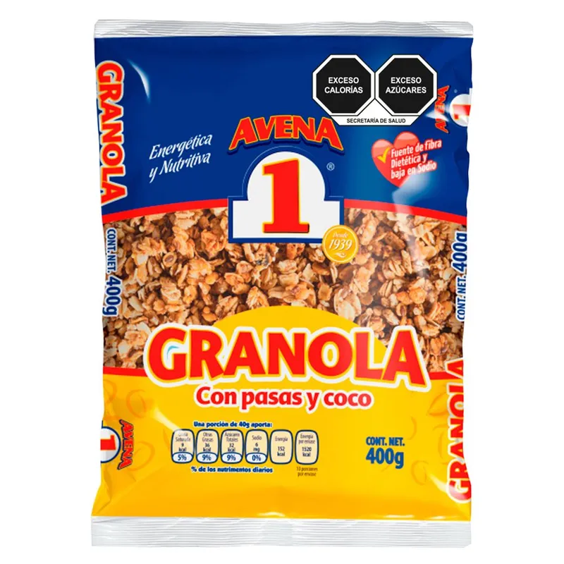 Granola N1 con Pasas y Coco 400g
