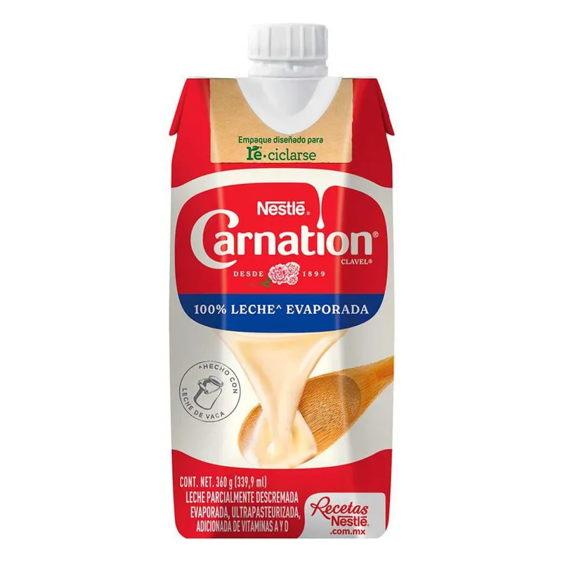 Leche Evaporada Nestlé Carnation Clavel Original envase 360 g