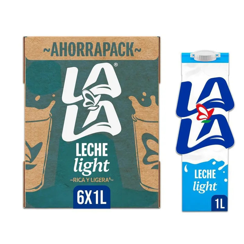 Leche Light Lala Cartón UHT 6 Pack x 1L