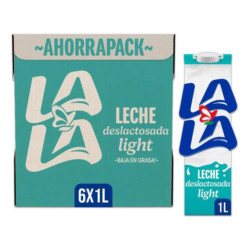 Leche UHT Lala Deslactosada Light 6 piezas de 1L