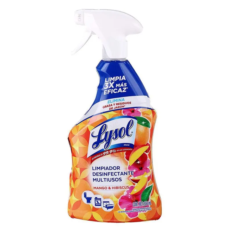 Limpiador Desinfectante Lysol Multiusos Mango e Hibiscus 650ml