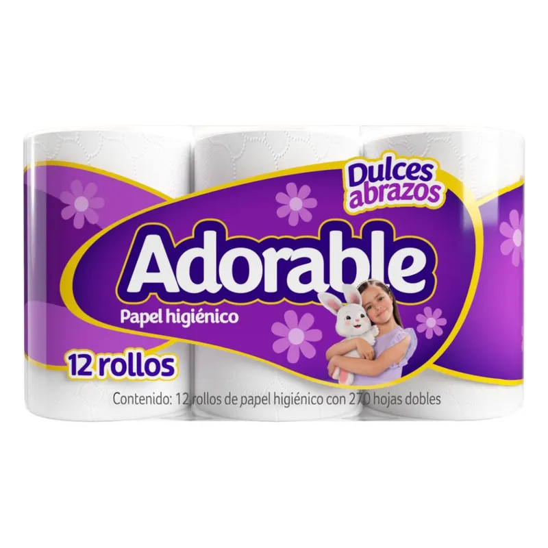 Papel Higiénico Adorable 12 Rollos