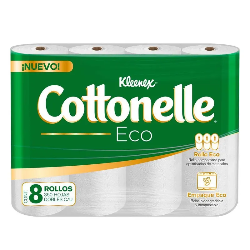 Papel Higiénico Kleenex Cottonelle Eco 8 Rollos