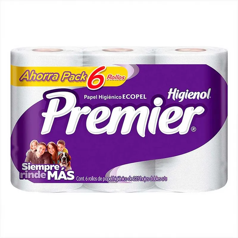 Papel Higiénico Premier Doble Hoja 6 Rollos