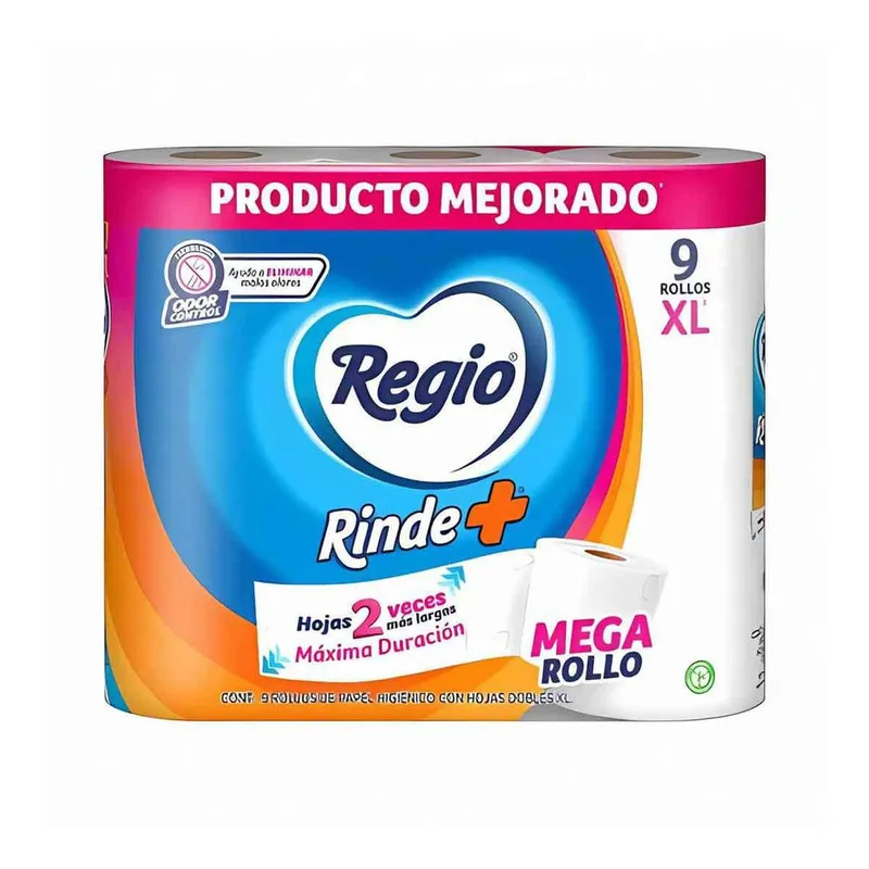 Papel Higiénico Regio Rinde+ 9 Rollos XL