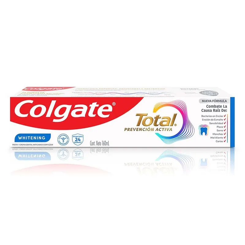 Pasta Dental Anticaries con Flúor Colgate Total Whitening 160ml