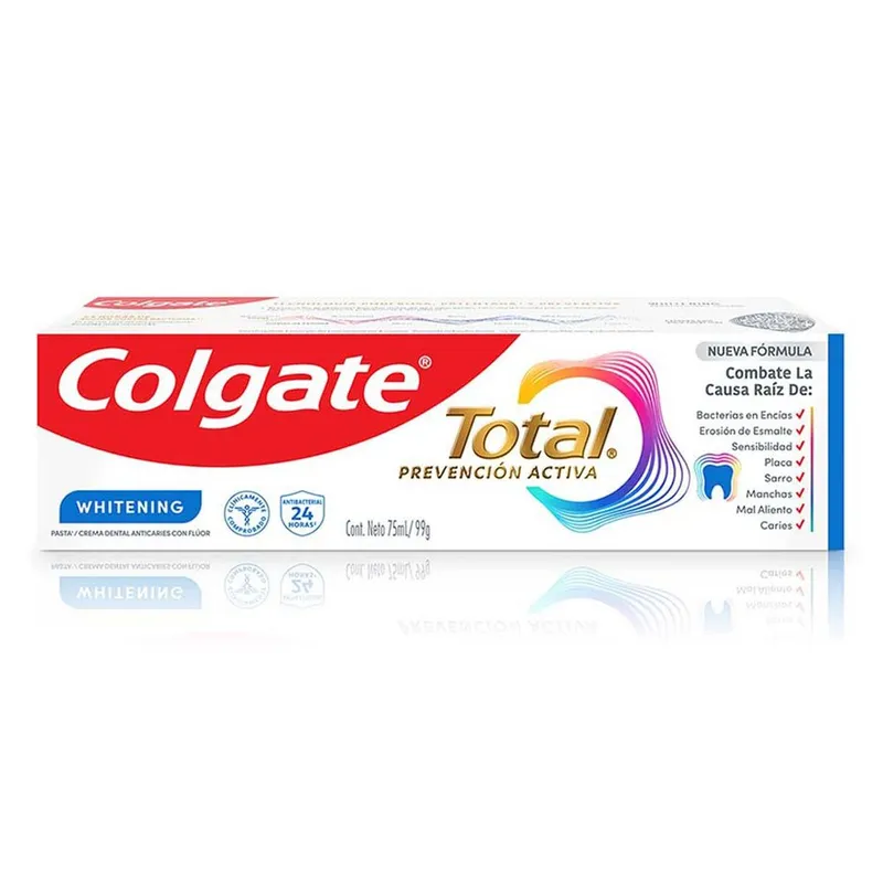 Pasta Dental Colgate Total Whitening Anticaries con Flúor 75ml