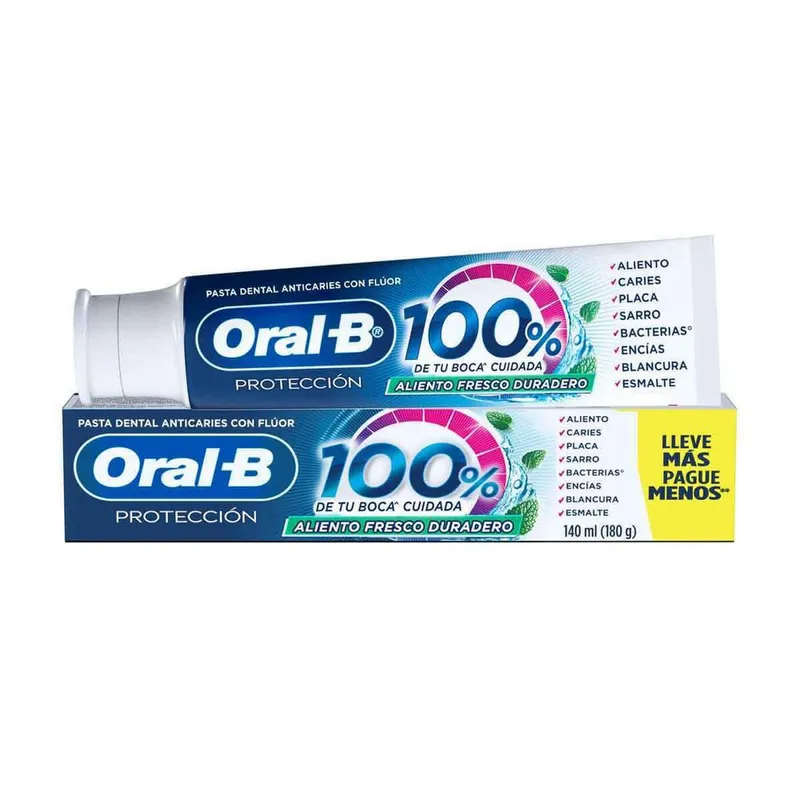 Pasta Dental Oral-B Protección 100% de tu Boca Cuidada, 1 Unidad de 140 ml