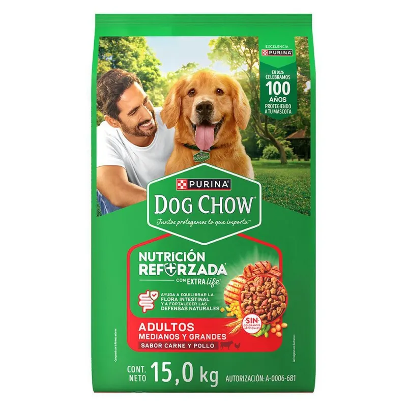 Purina Dog Chow Perros Adultos Medianos y Grandes Bulto de 15kg