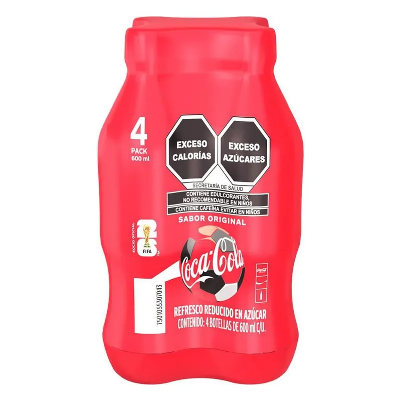 Refresco Coca-Cola Original 4 Botellas de 600ml c/u