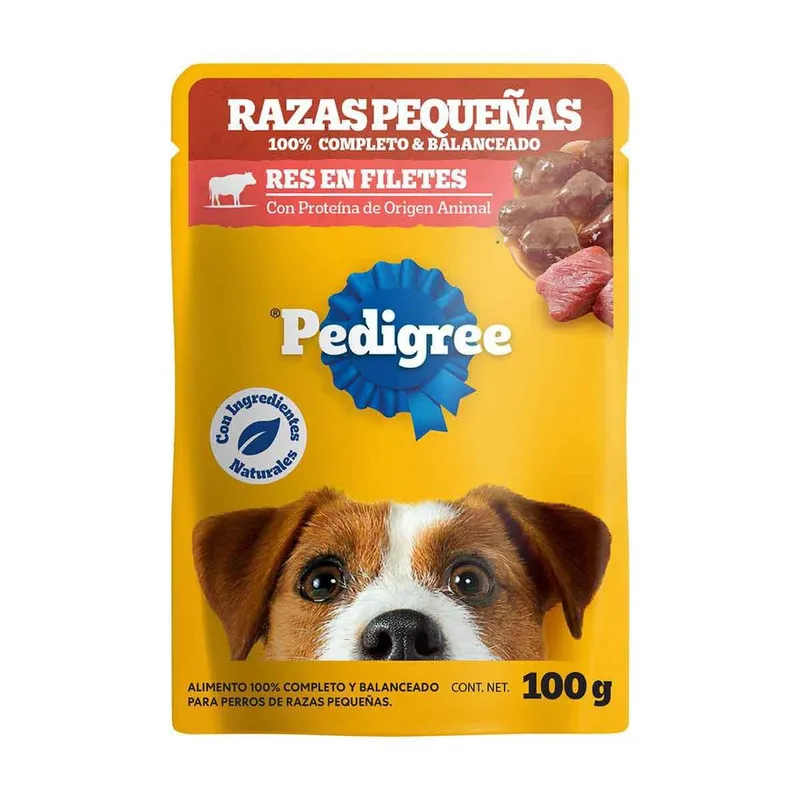 Sobre Pedigree Para Perros Razas Pequeñas Sabor Res 100g