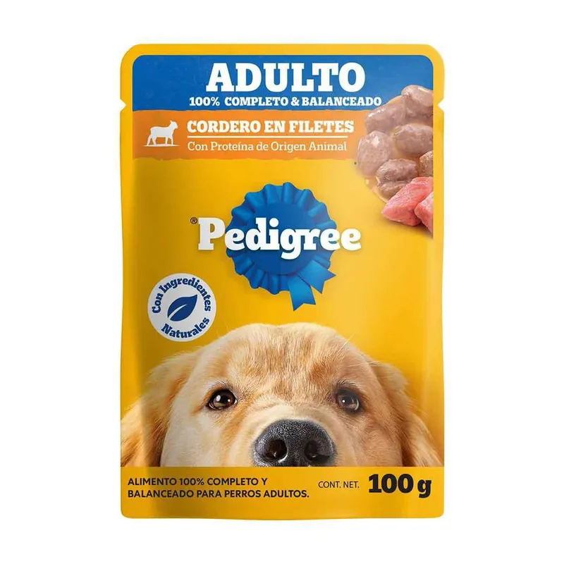 Sobres Pedigree para Perros Adultos Sabor Cordero 100g