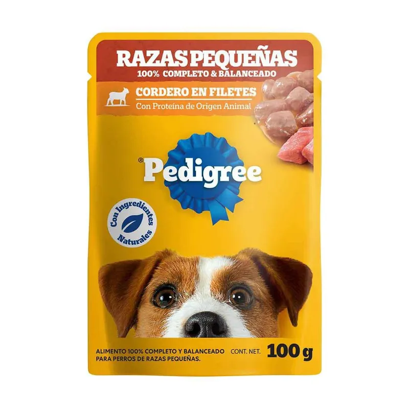 Sobres Pedigree para Perros Razas Pequeñas Sabor Cordero 100g