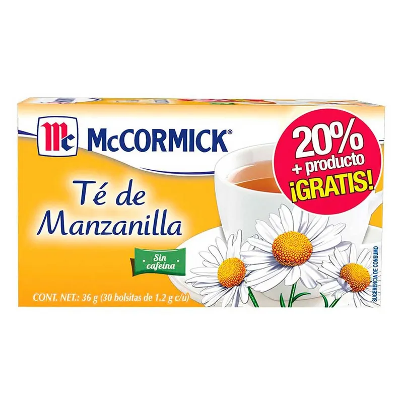 Té Mccormick Manzanilla con 30 Sobres