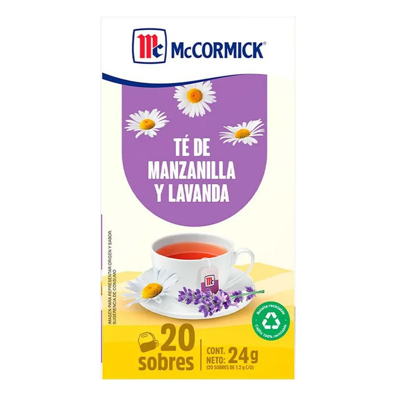 Té McCormick Manzanilla Lavanda 24 Sobres