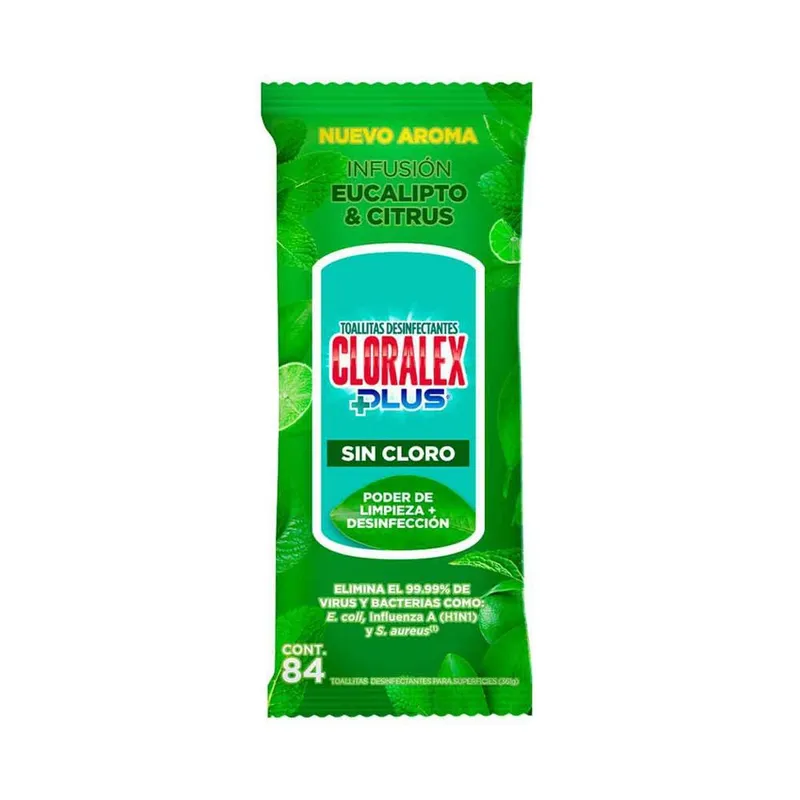 Toalla Desinfectante Cloralex Plus Eucalipto & Citrus 84 Toallitas