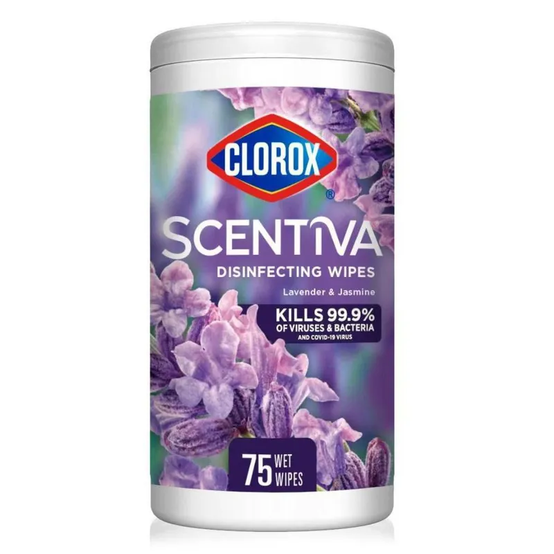 Toallitas Desinfectantes Clorox Scentiva de Lavanda y Jazmín 75 unidades